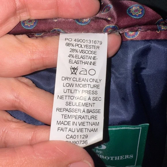 Brooks Brothers B - Navy Blue and Green Tartan Plaid Blazer - - Picture 5 of 10